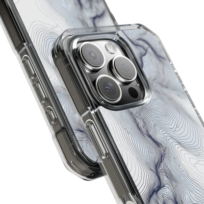 Nordic Ridge Contour · Clear Impact Magnetic Phone Case for iPhone · White