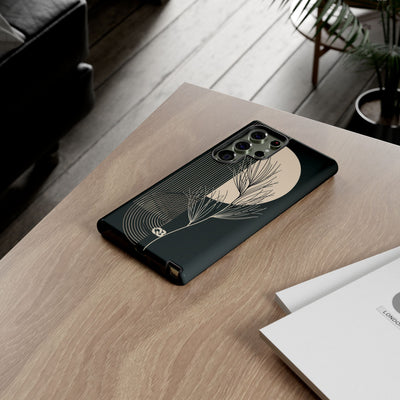 Black Tough Phone Case for Samsung - Obsidian Sand Willow