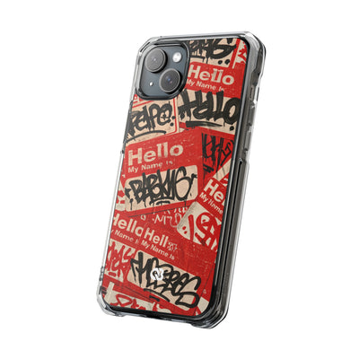 Slap Tag Collage · Clear Impact Magnetic Phone Case for iPhone · Red