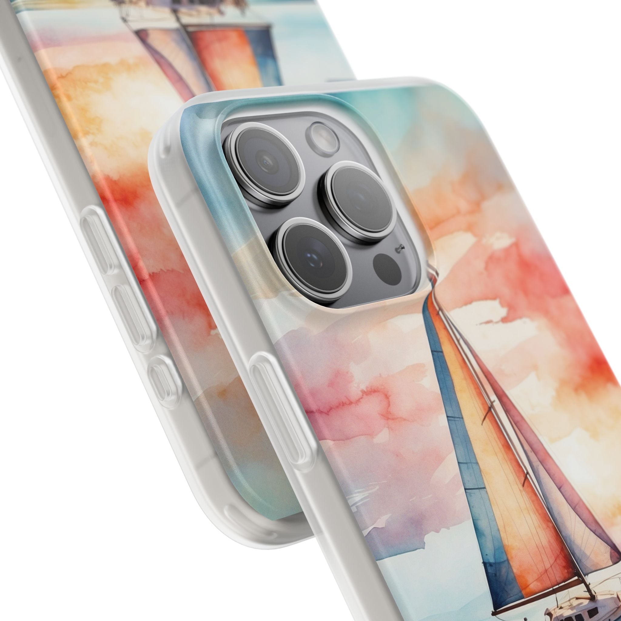 Crimson Horizon Sail · Soft Custodia per iPhone