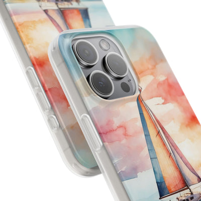 Crimson Horizon Sail · Soft Custodia per iPhone