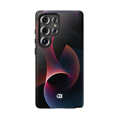 Black Tough Phone Case for Samsung - Cobalt Crimson Flux