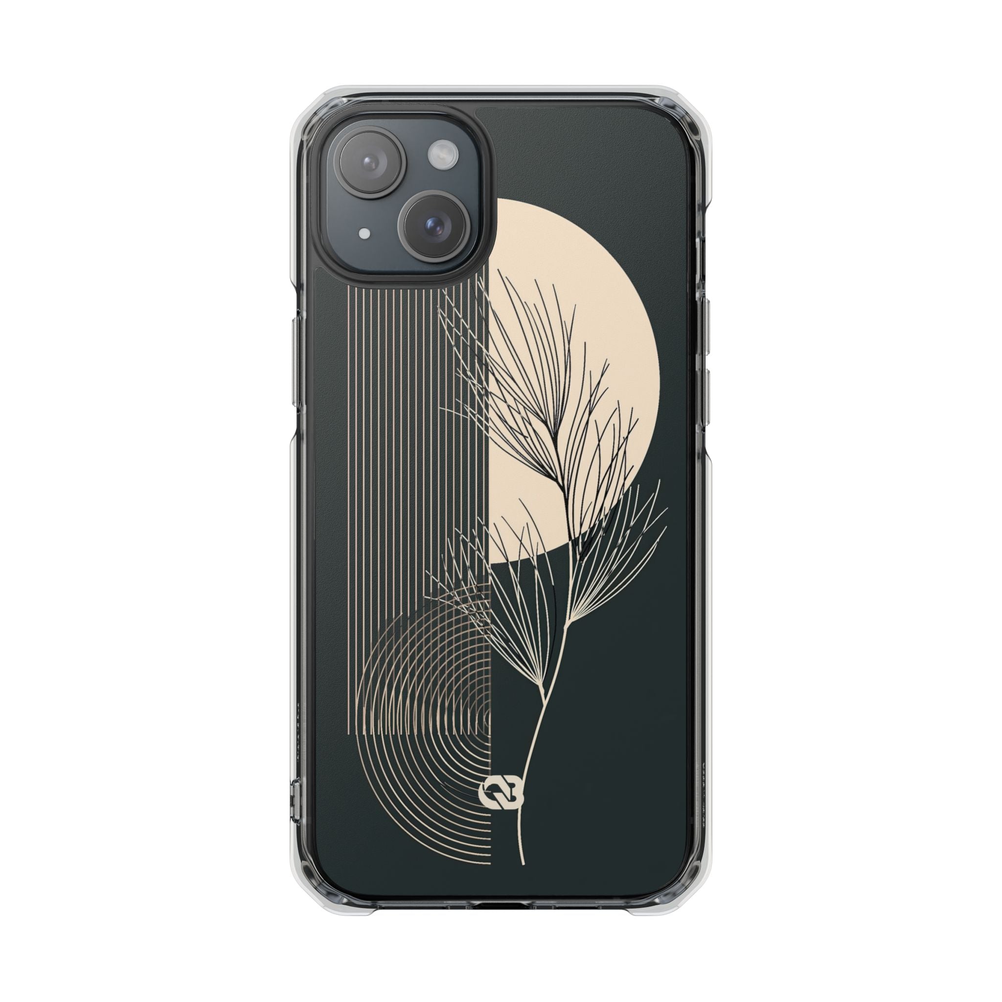 Black Impact MagSafe Phone Case for iPhone - Obsidian Sand Willow