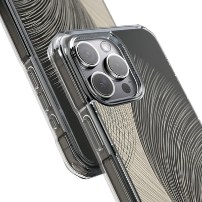 Beige Impact MagSafe Phone Case for iPhone - Obsidian Cream Plume
