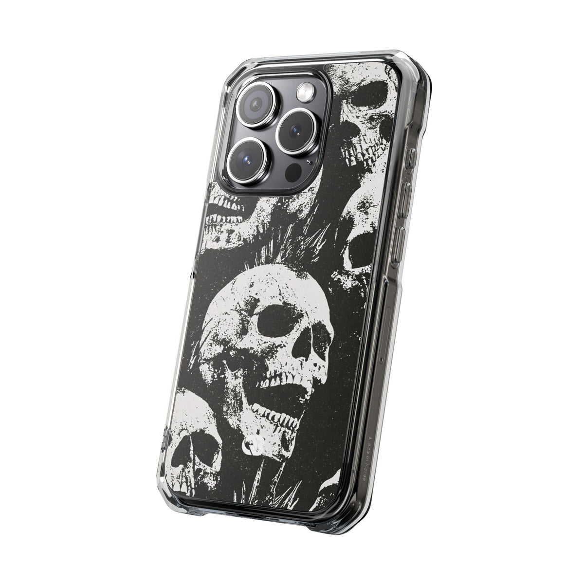 Punk Skull Riot · Clear Impact Magnetic Phone Case for iPhone · Black