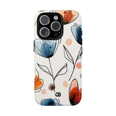Ink Watercolor Tulips · Tough+ Handyhülle für iPhone · Magsafe