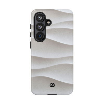 White Tough Phone Case for Samsung - Arctic Flow Ridges