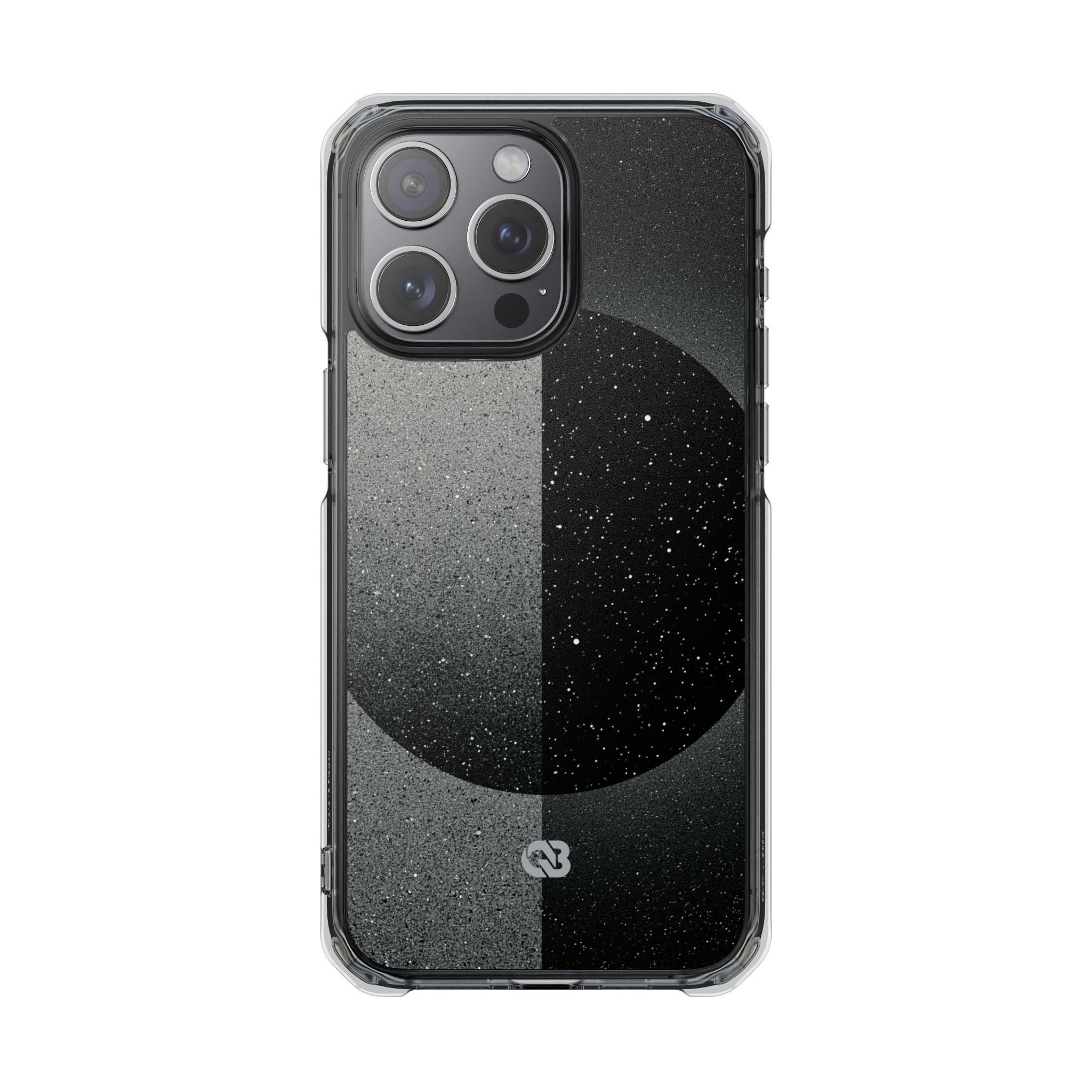 Black Impact MagSafe Phone Case for iPhone - Lunar Static Orbit