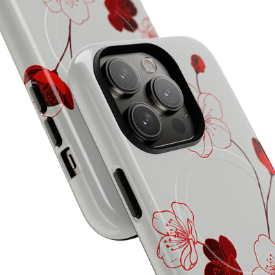 Red Tough 2.0 Magsafe Phone Case for iPhone - Kyoto Ember Bloom