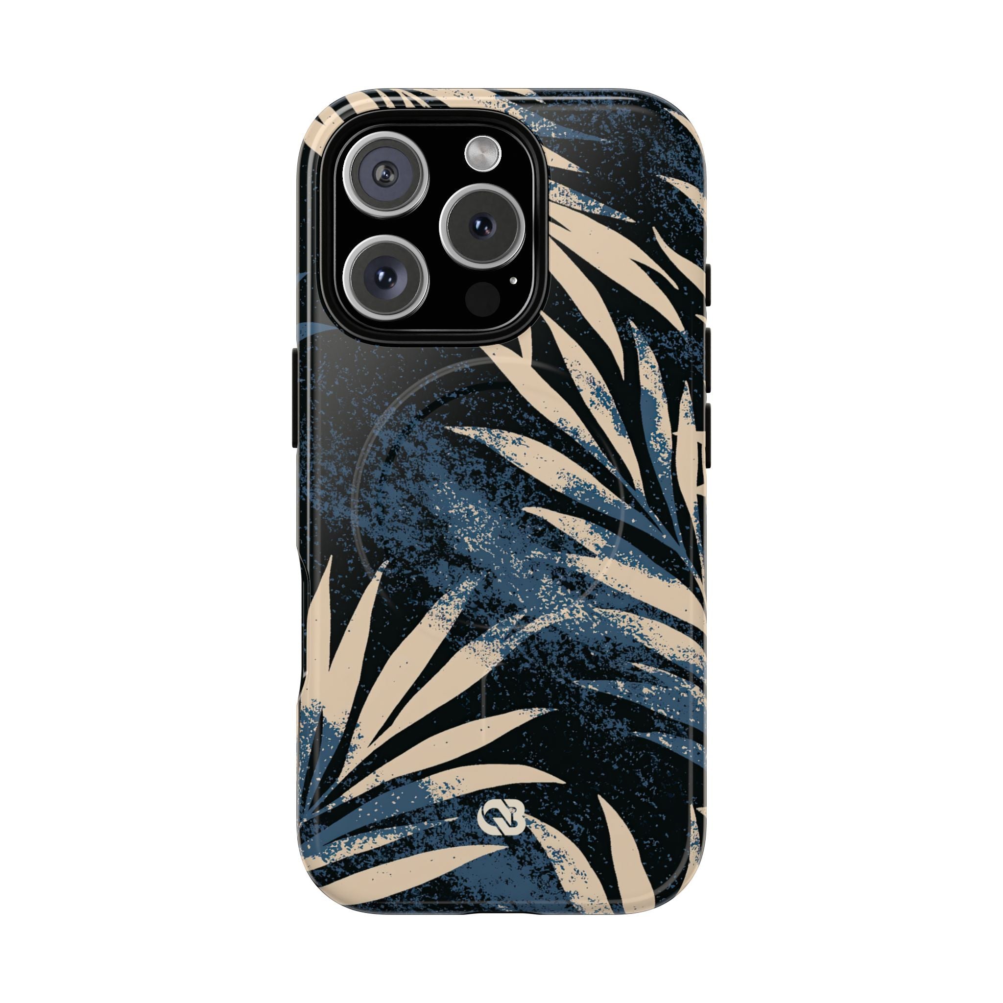 Blue Tough 2.0 Magsafe Phone Case for iPhone - Indigo Sandstone Palm