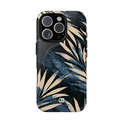 Blue Tough 2.0 Magsafe Phone Case for iPhone - Indigo Sandstone Palm