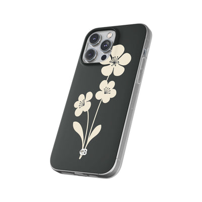 Black Lite Phone Case for iPhone - Obsidian Cream Bloom