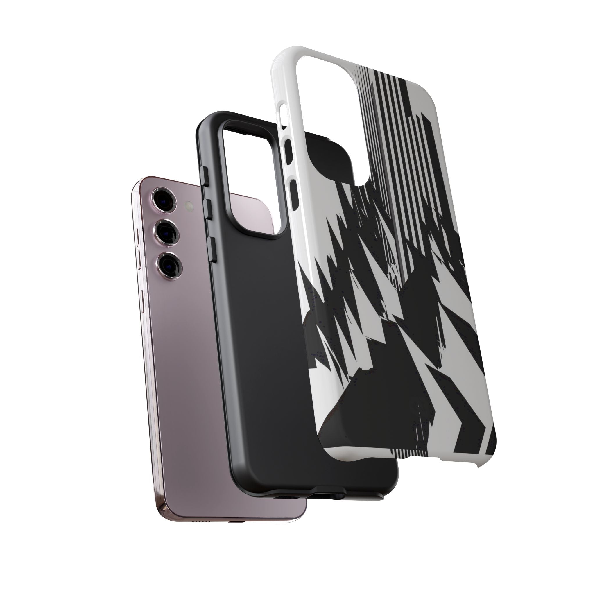 White Tough Phone Case for Samsung - Shattered Vector Spire