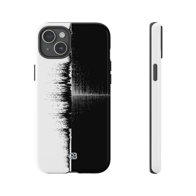 Black Tough Phone Case for iPhone - Static Signal Split
