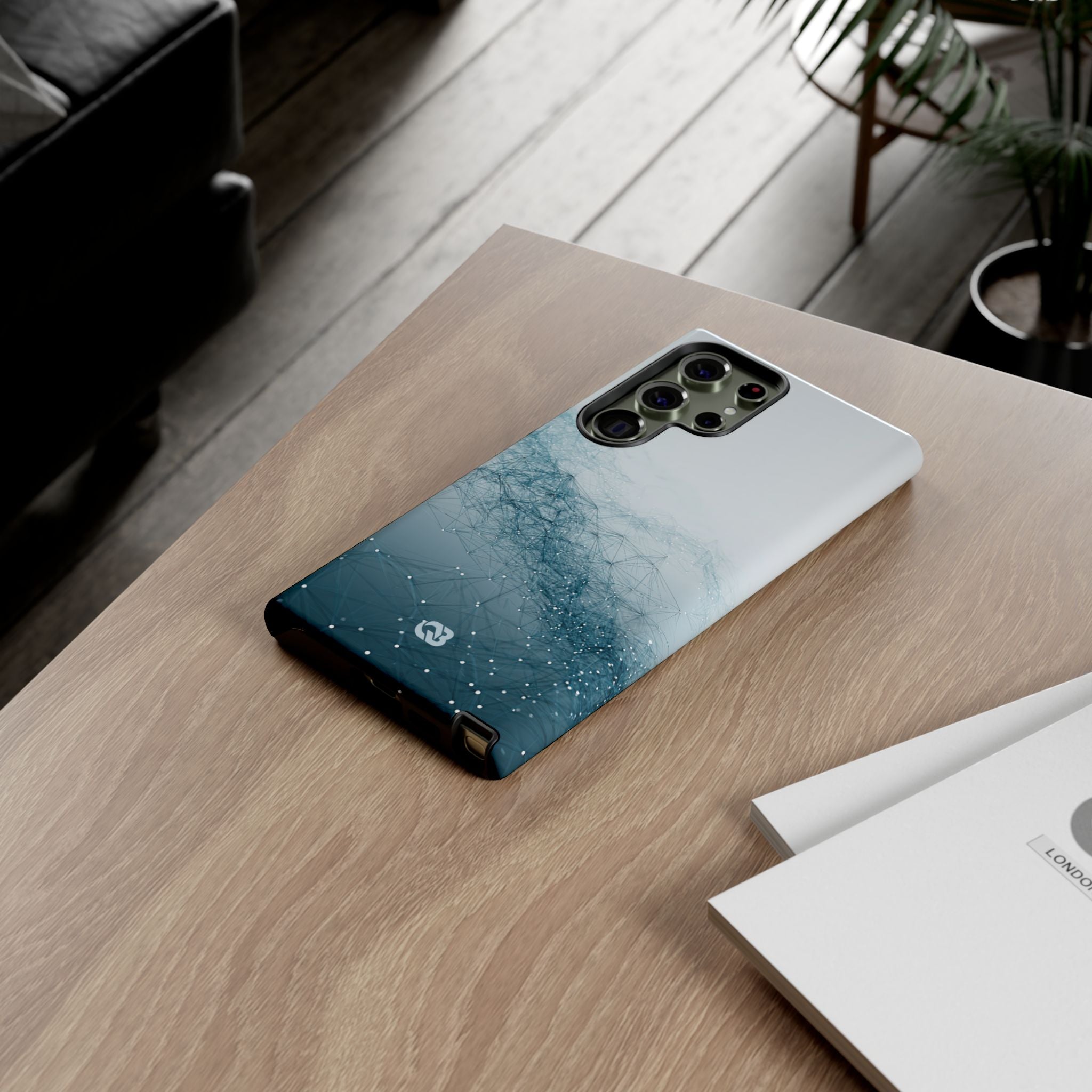 Teal Tough Phone Case for Samsung - Cyan Vector Lattice