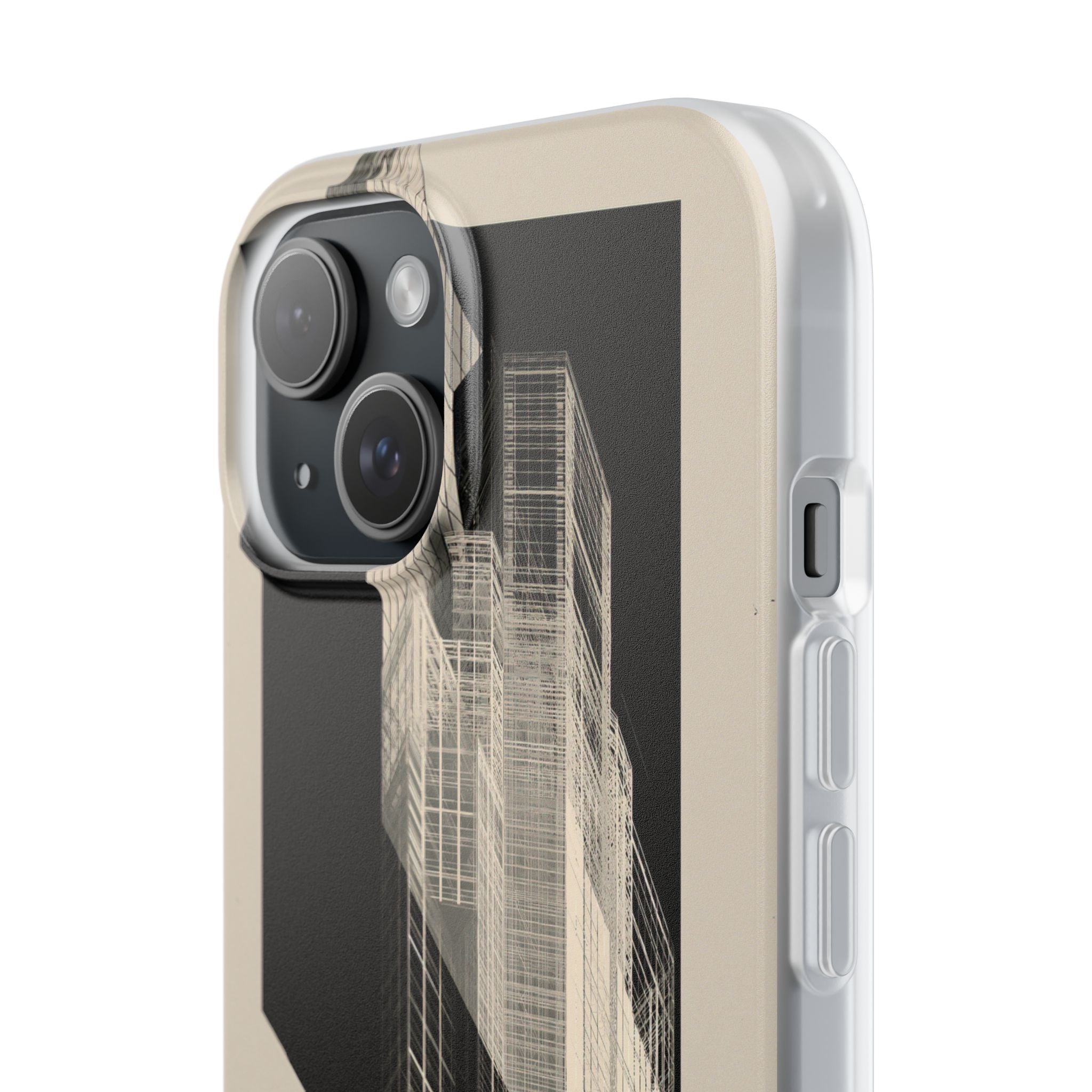 Beige Lite Phone Case for iPhone - Monolith Urban Grid