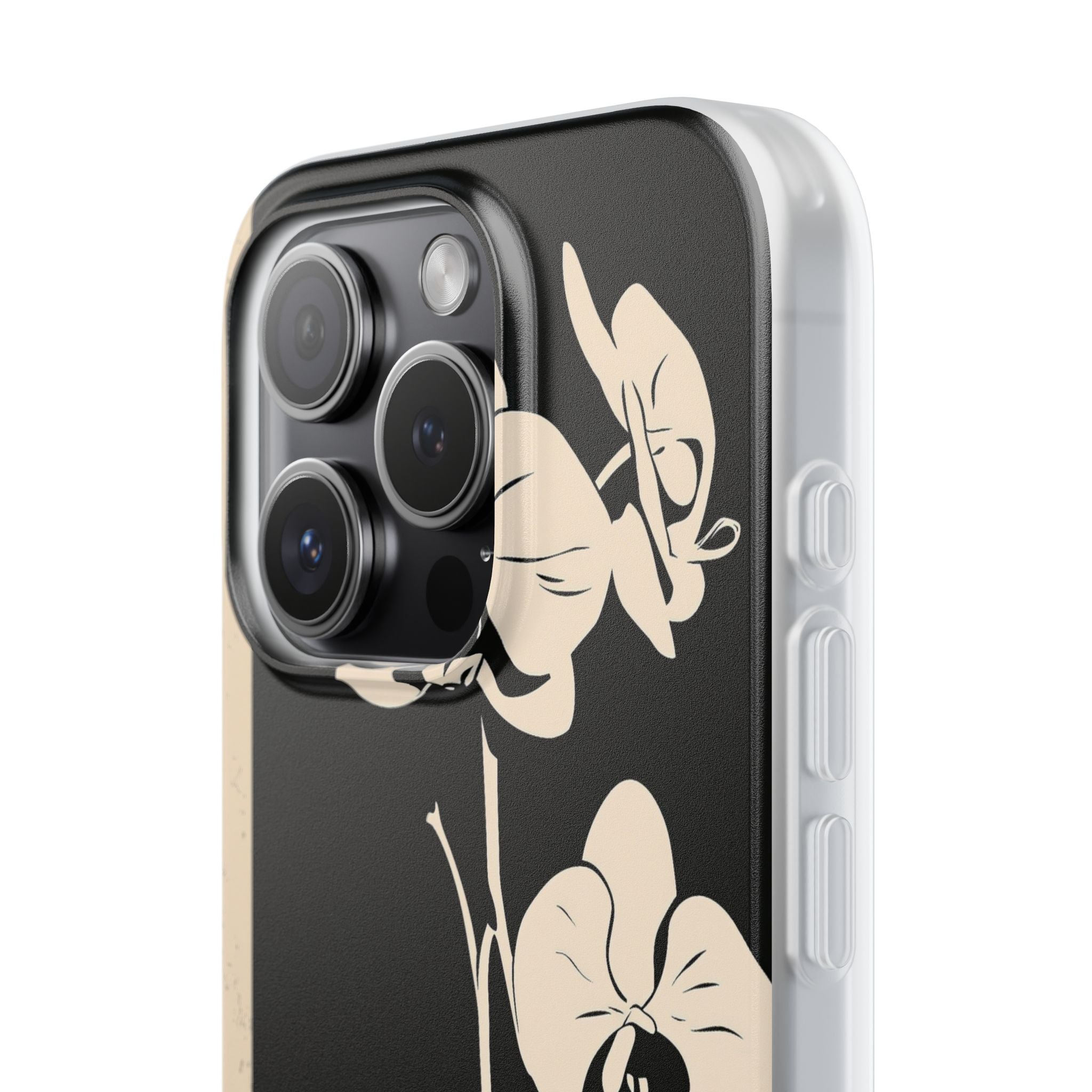 Black Lite Phone Case for iPhone - Obsidian Bone Orchid