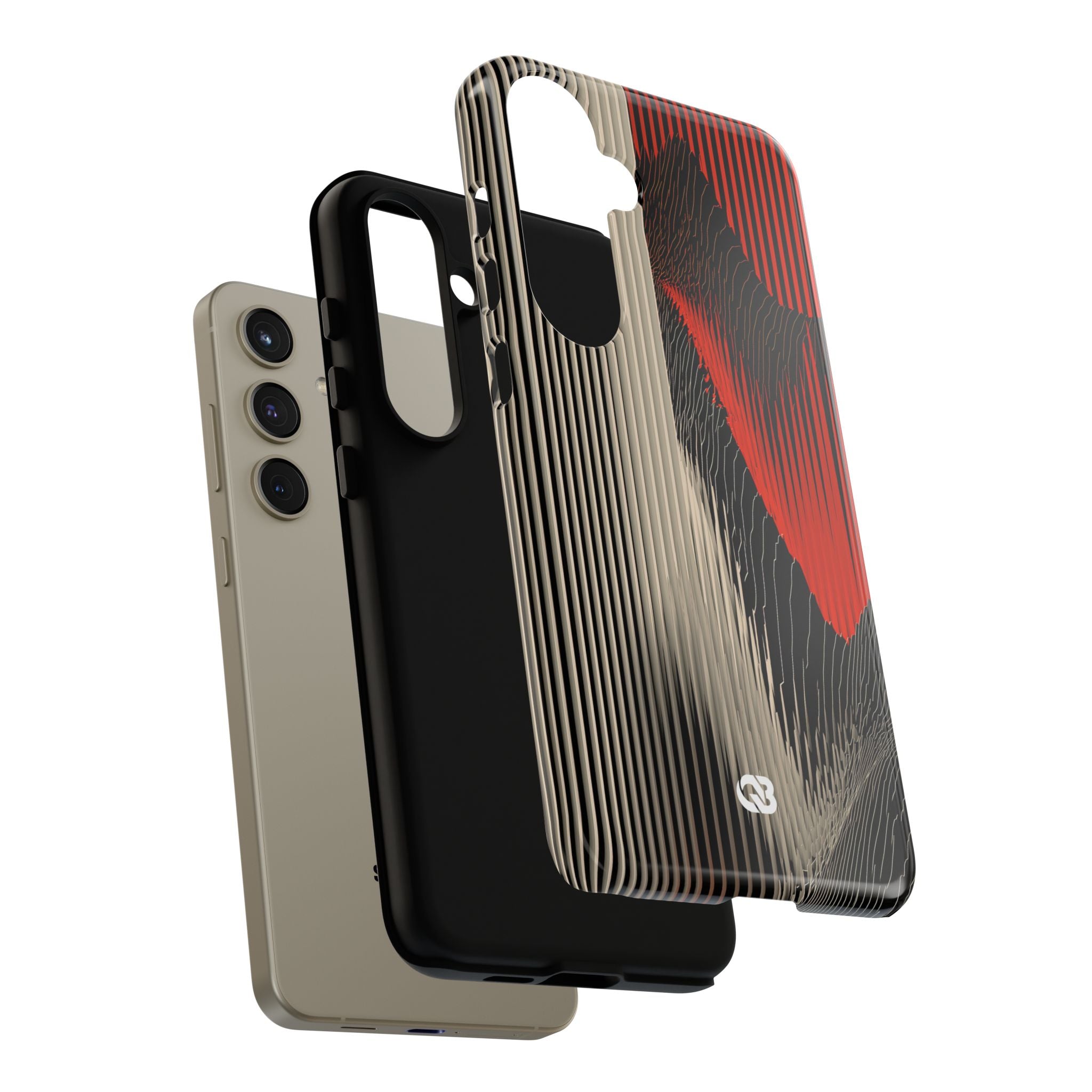 Red Tough Phone Case for Samsung - Crimson Pulse Topo