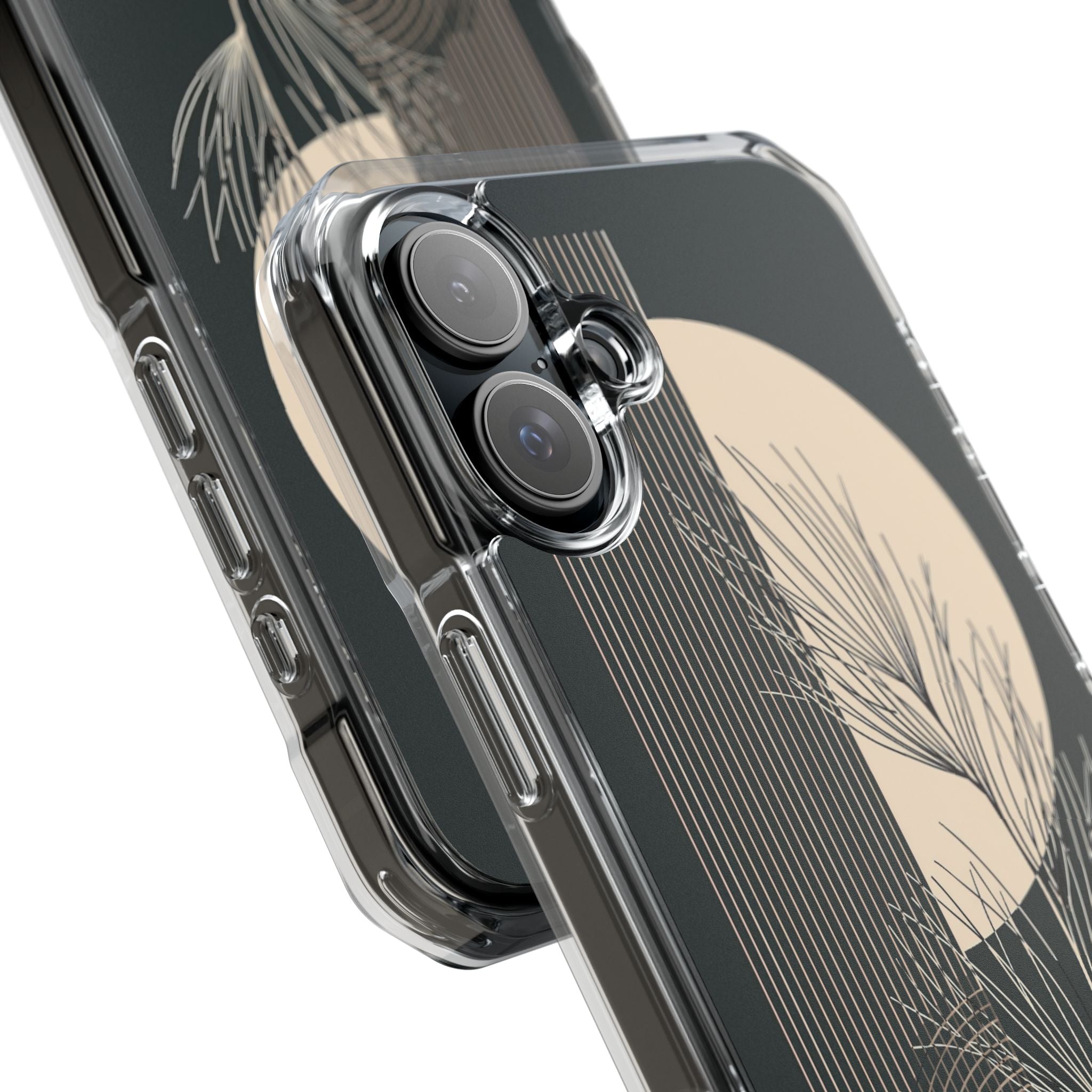 Black Impact MagSafe Phone Case for iPhone - Obsidian Sand Willow