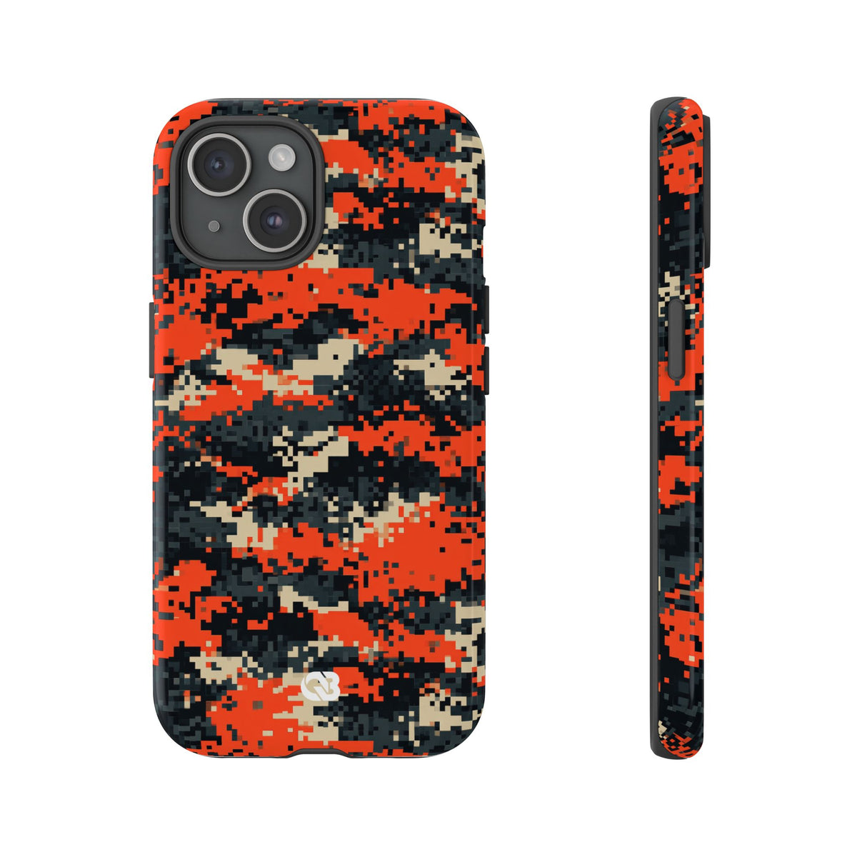 Signal Pixel Camo · Tough Phone Case for iPhone · Orange