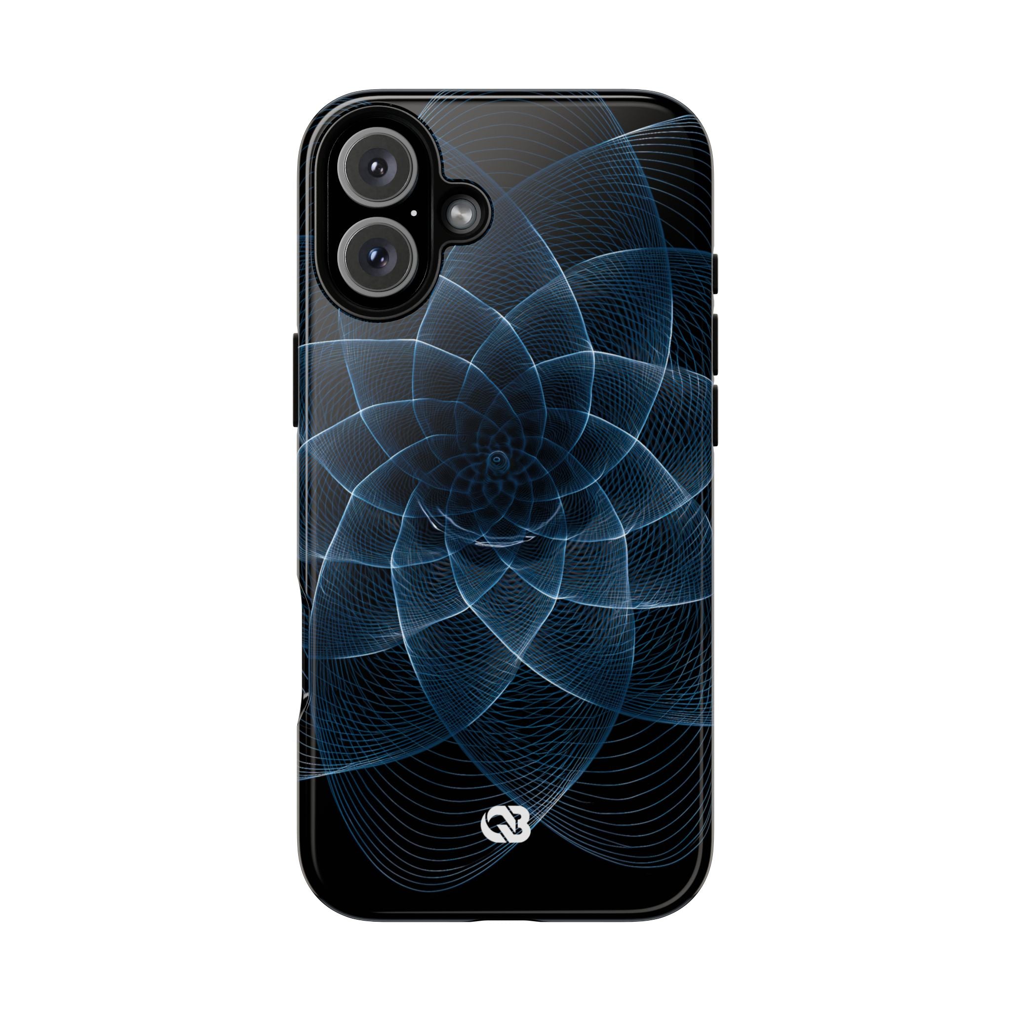 Blue Tough Phone Case for iPhone - Cobalt Geometric Bloom
