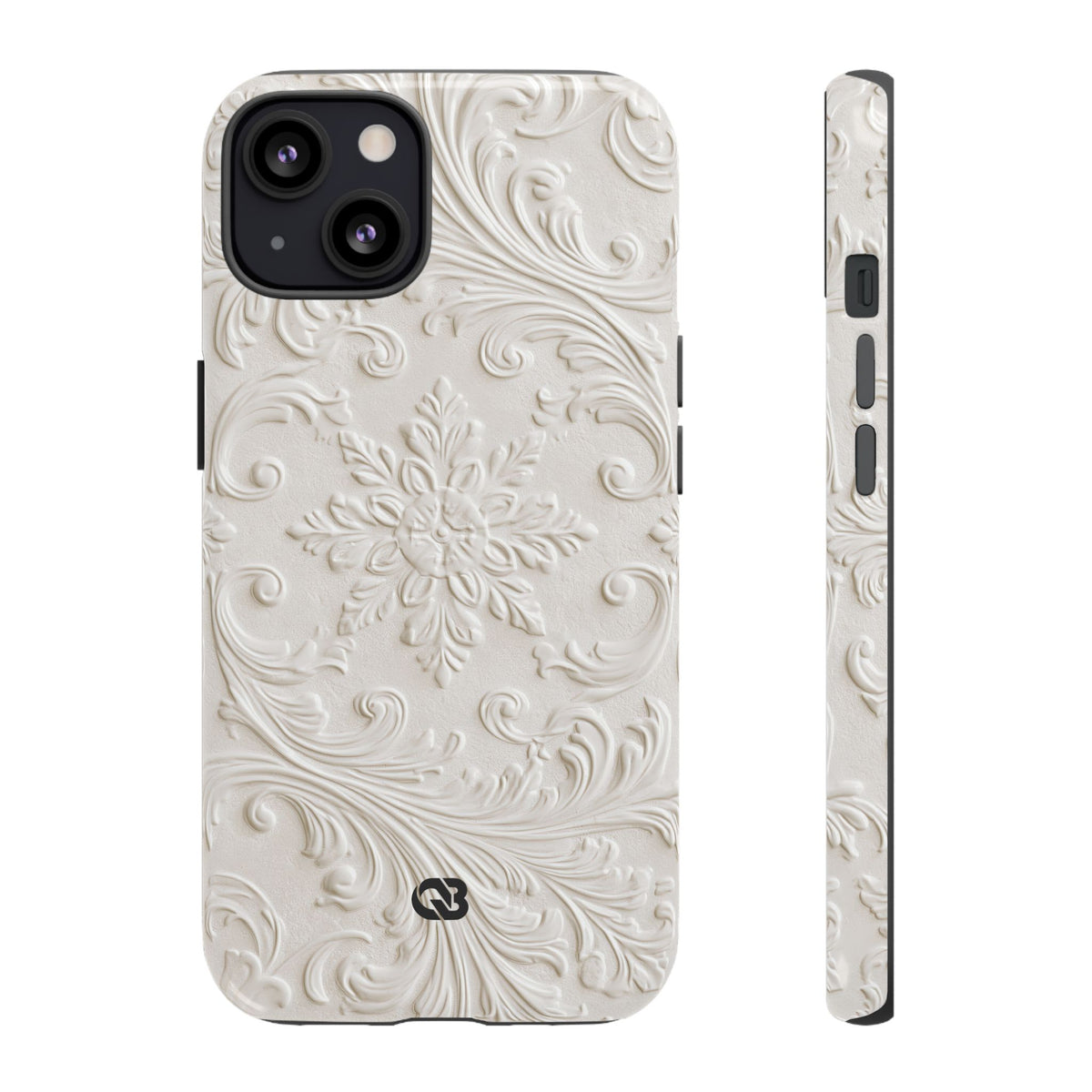 Ivory Baroque Relief · Tough Phone Case for iPhone · White
