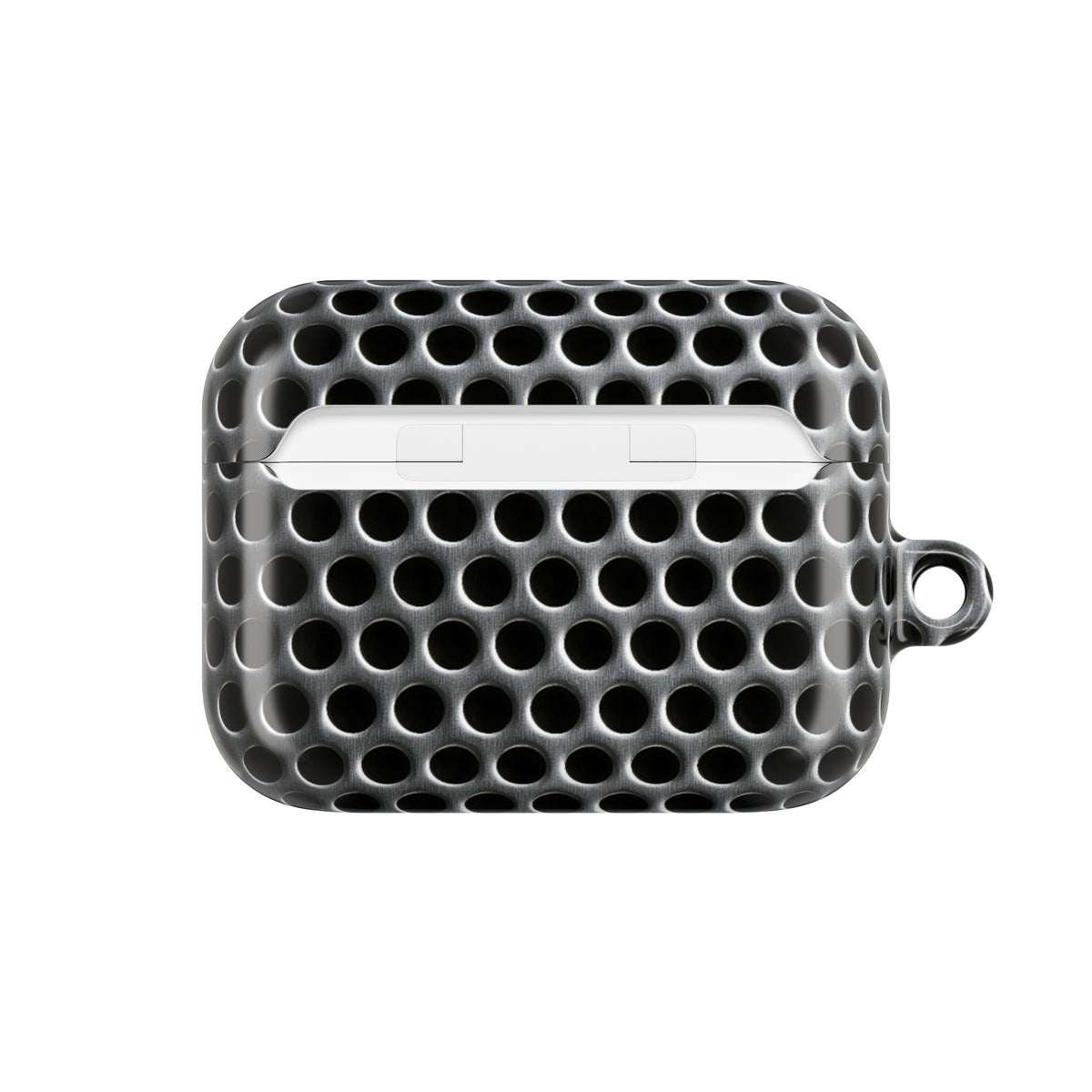 Brushed Perforated Steel · Hard Case for AirPods & AirPods Pro · Silver