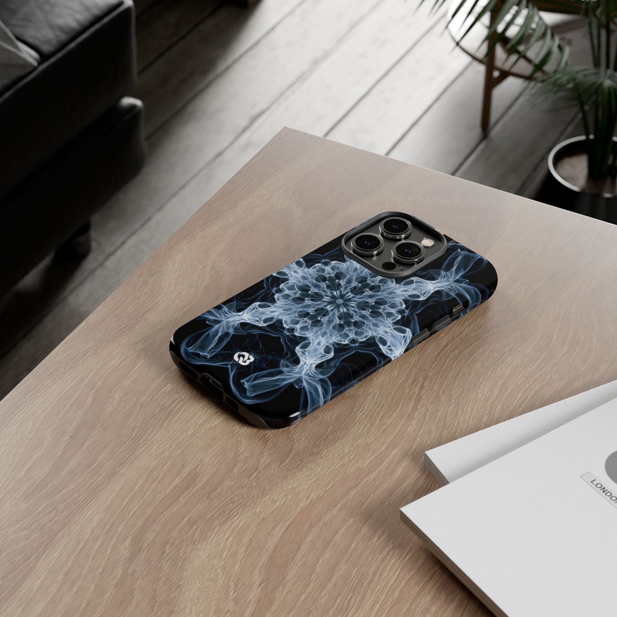 Blue Tough Phone Case for iPhone - Glacial Smoke Crown