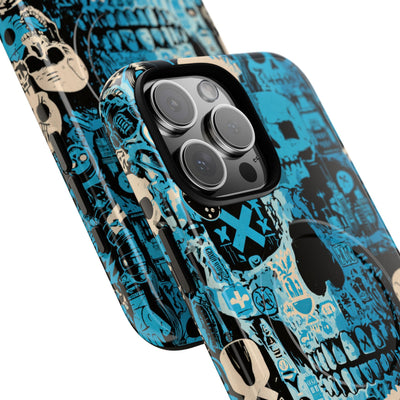 Electric Skull Graffiti · Tough 2.0 Magnetic Phone Case for iPhone · Blue