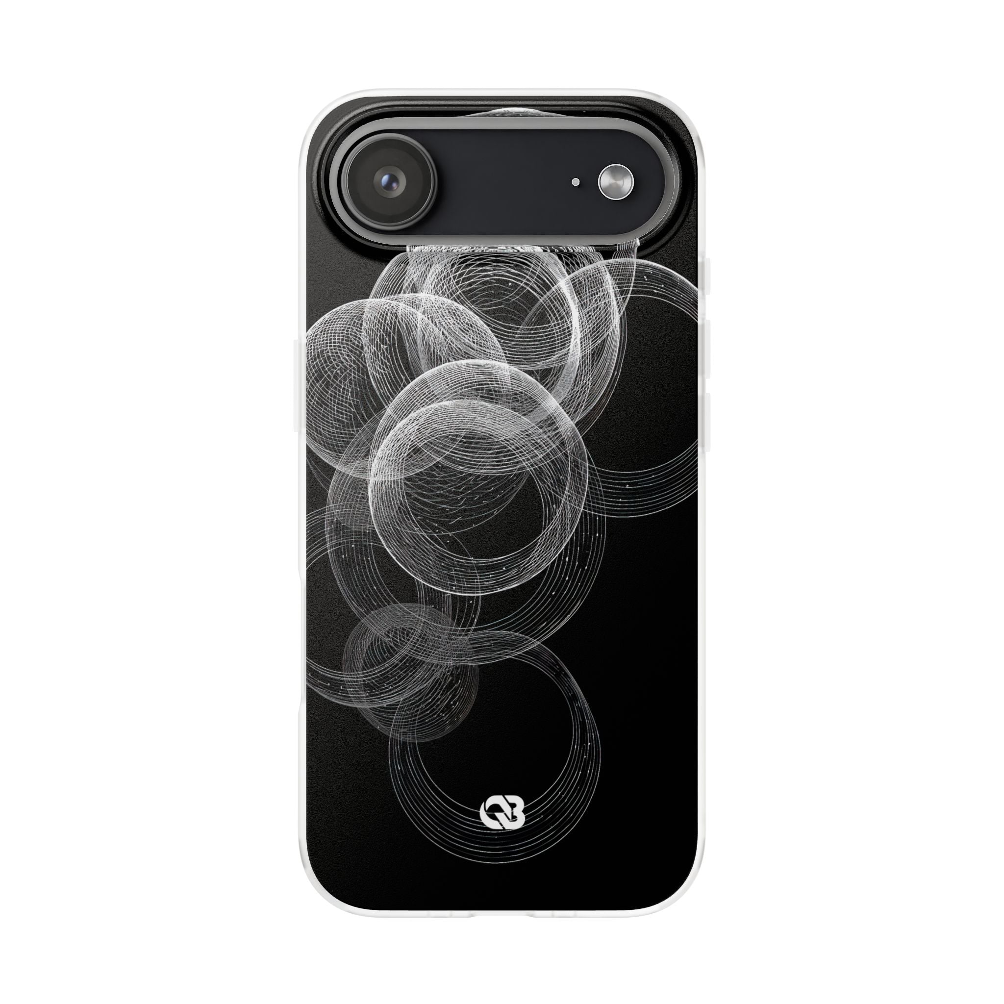 Black Lite Phone Case for iPhone - Kinetic Wireframe Orbit