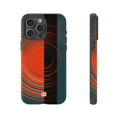 Teal Tough Phone Case for iPhone - Burnt Slate Radial