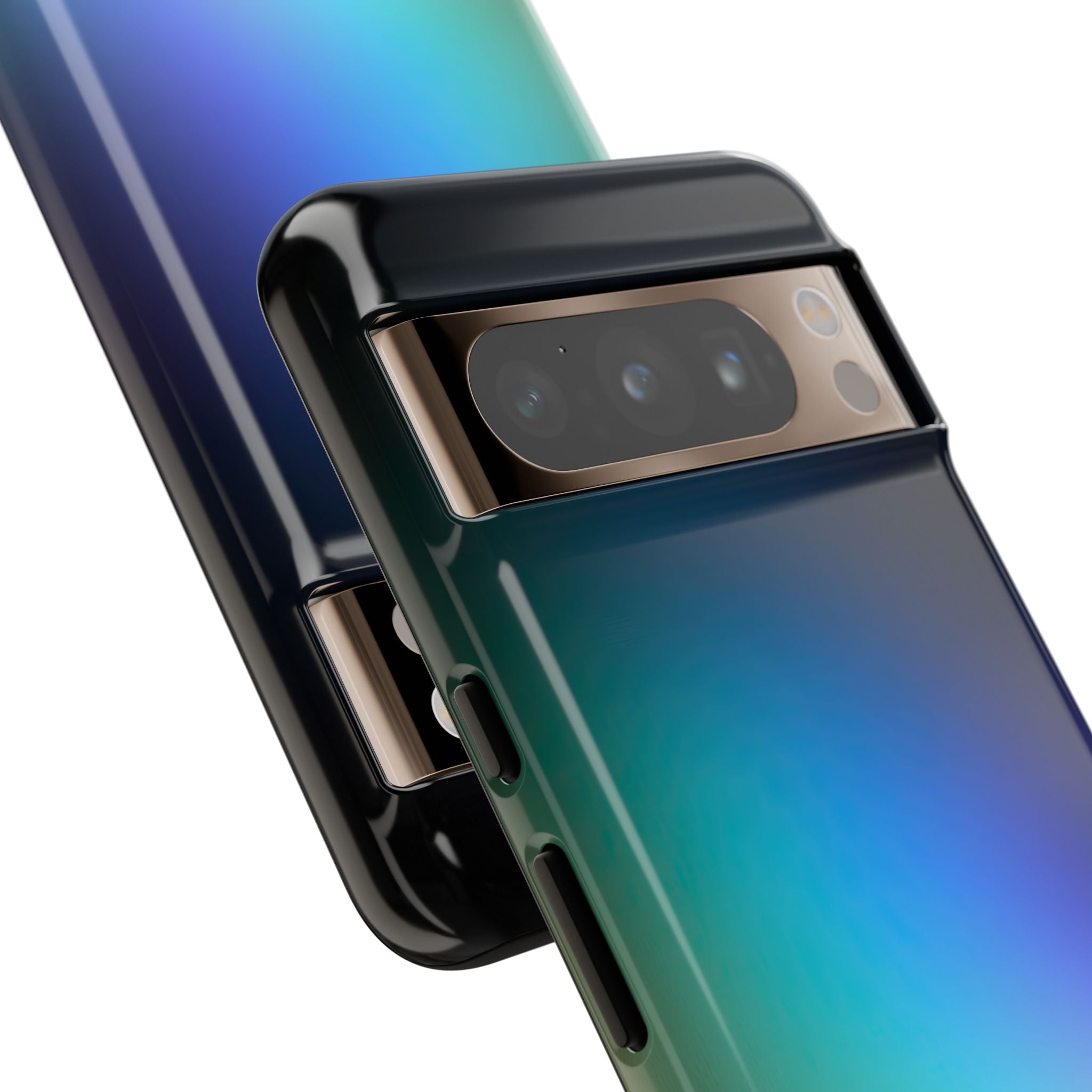 Black Tough Phone Case for Google Pixel - Electric Prism Grain