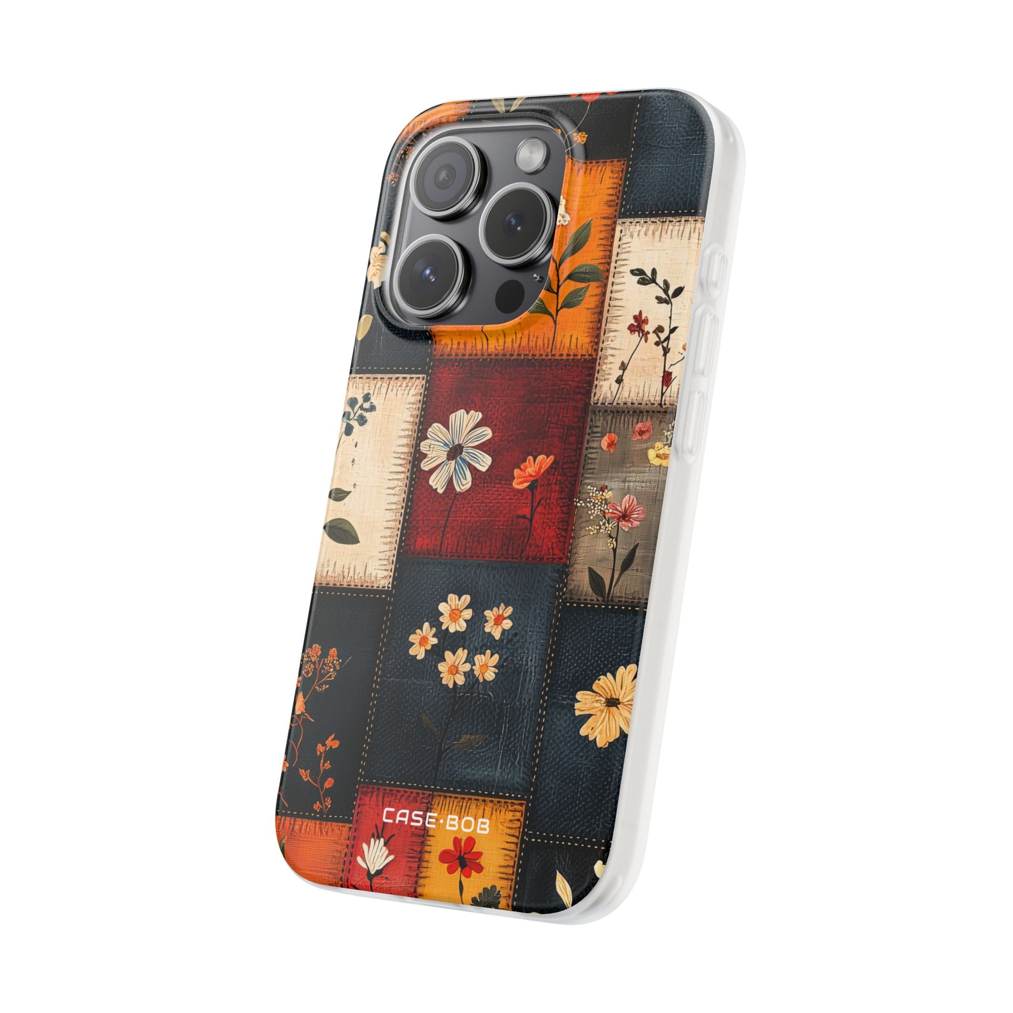 Patchwork Blooms iPhone 15 Pro Case - Soft