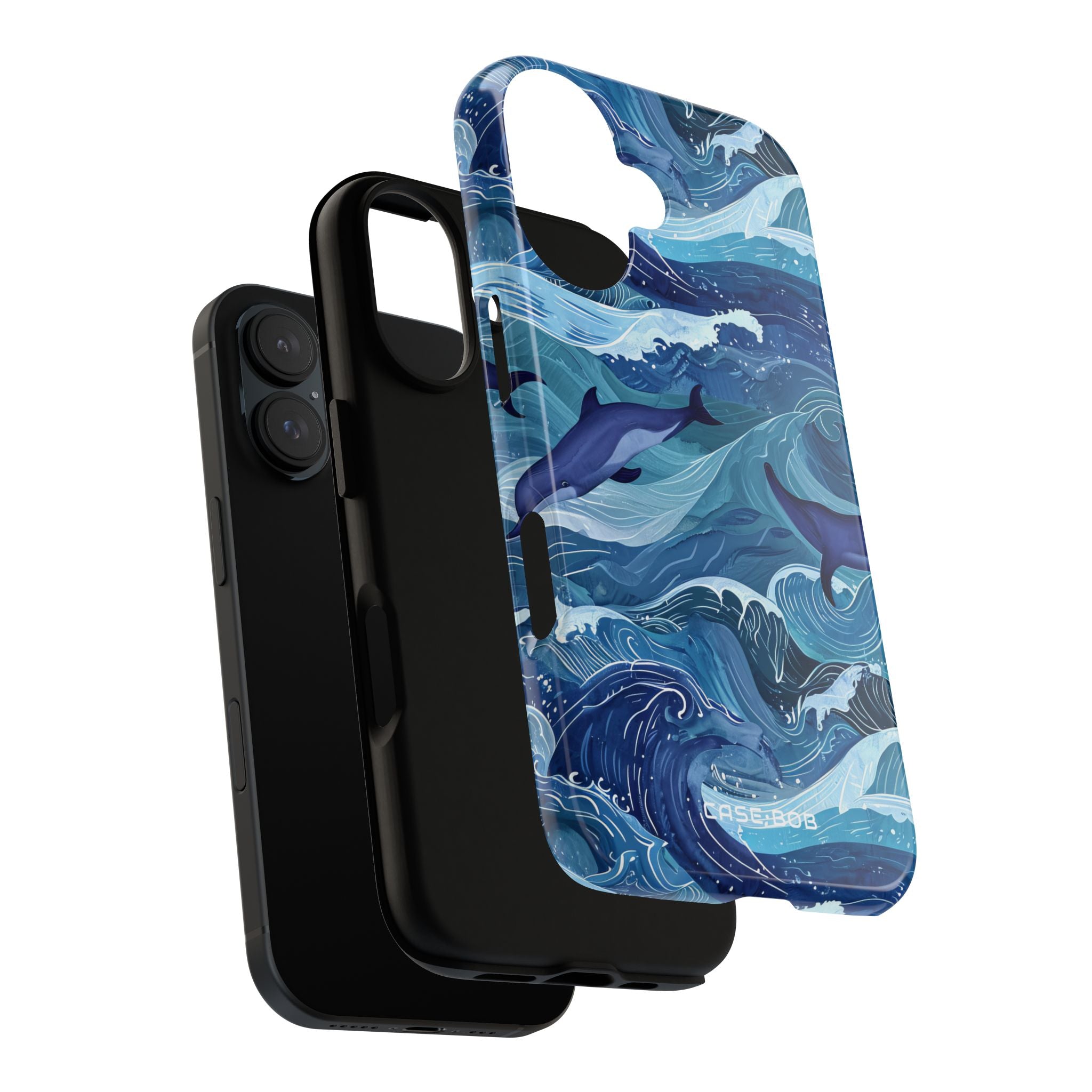 Dolphin Waves iPhone 16 Case - Tough