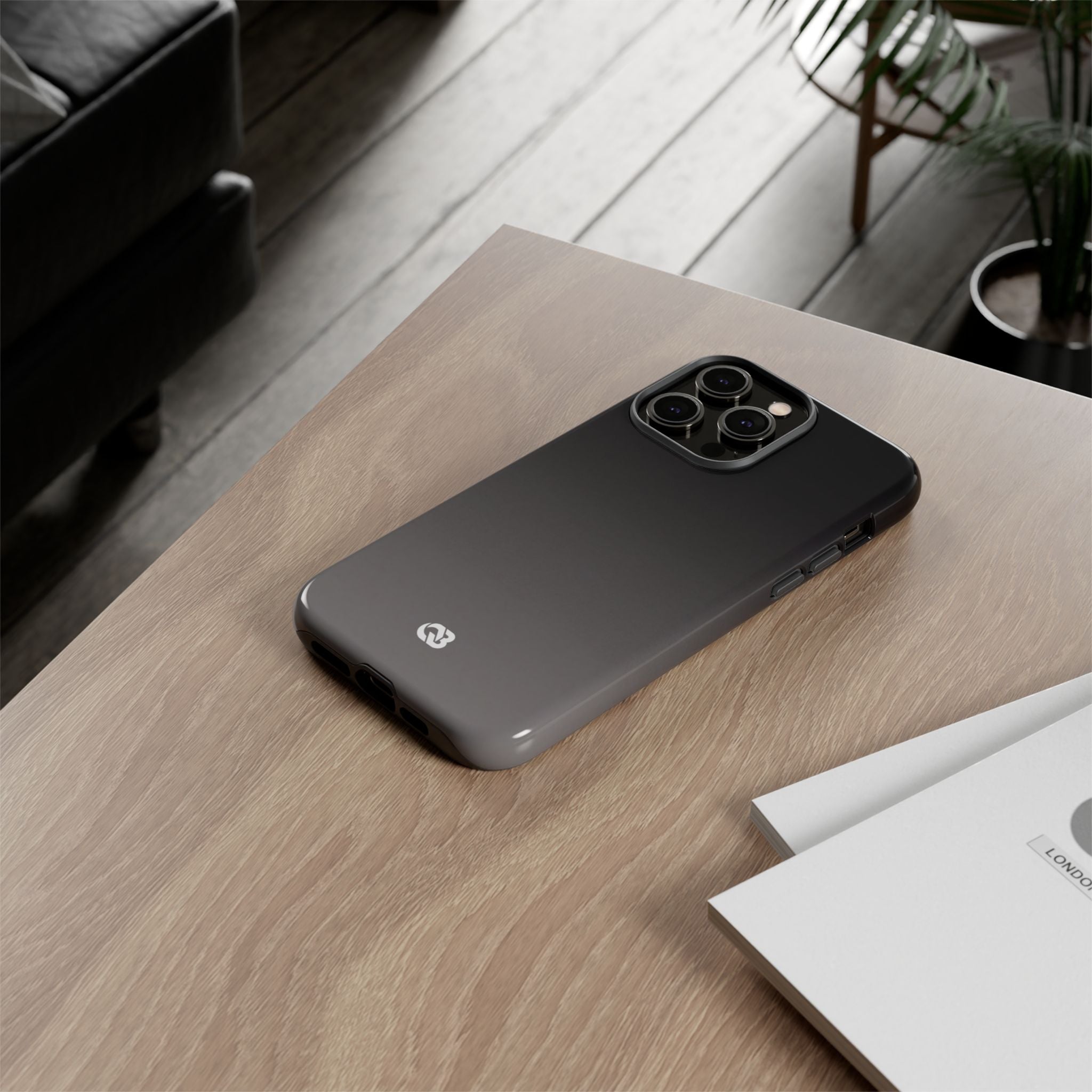 Grey Tough Phone Case for iPhone - Obsidian Ash Fade