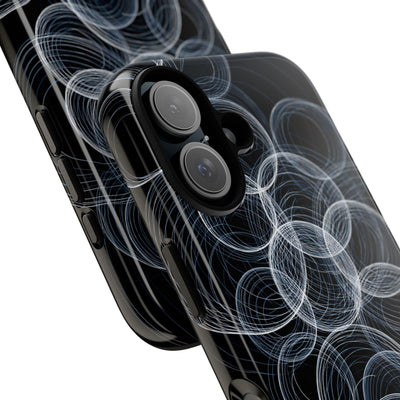 Black Tough Phone Case for iPhone - Frosted Ring Matrix