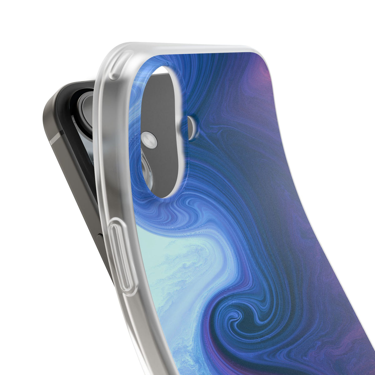 Azure Fluid Swirl · Lite Phone Case for iPhone ·  Blue