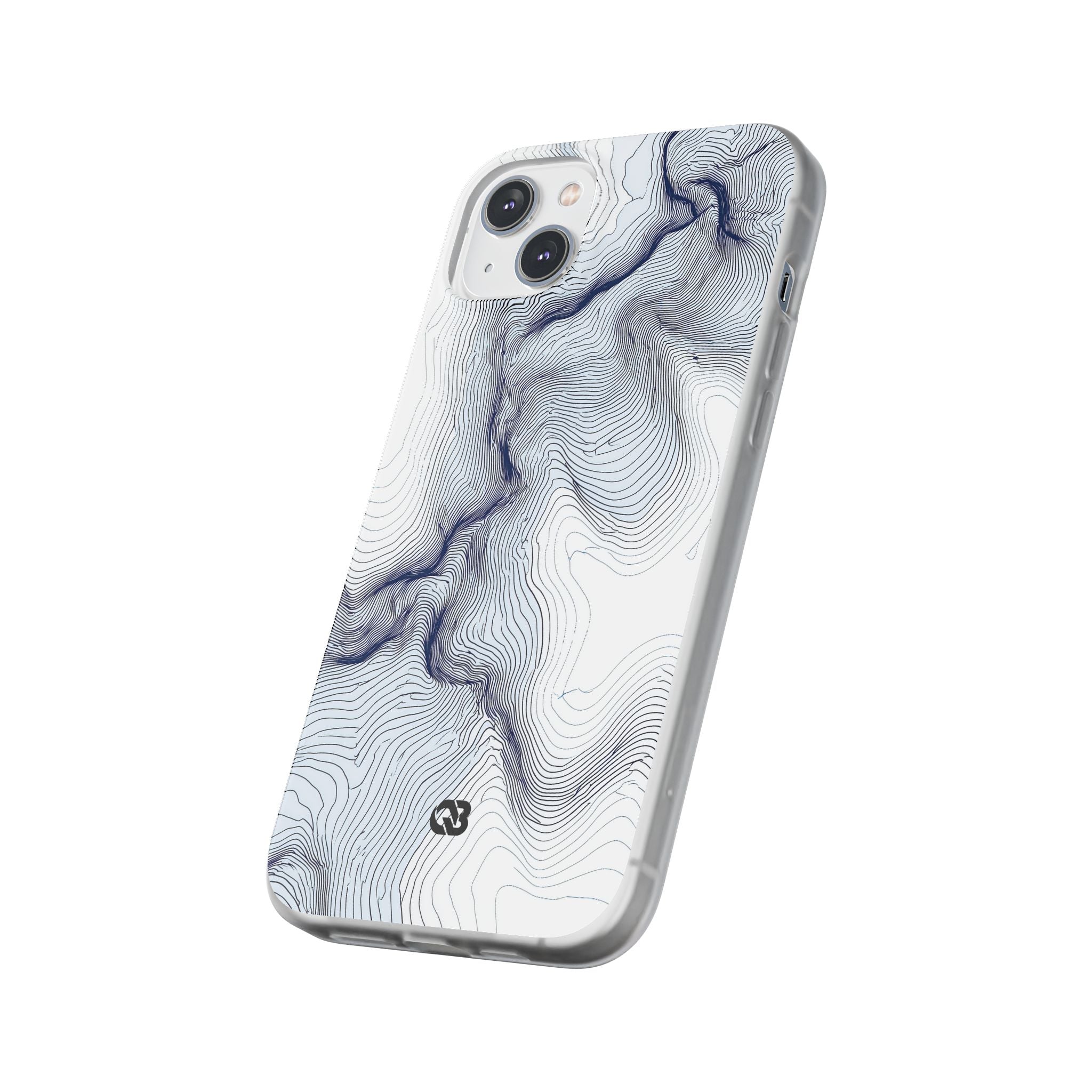 White Lite Phone Case for iPhone - Nordic Ridge Topo