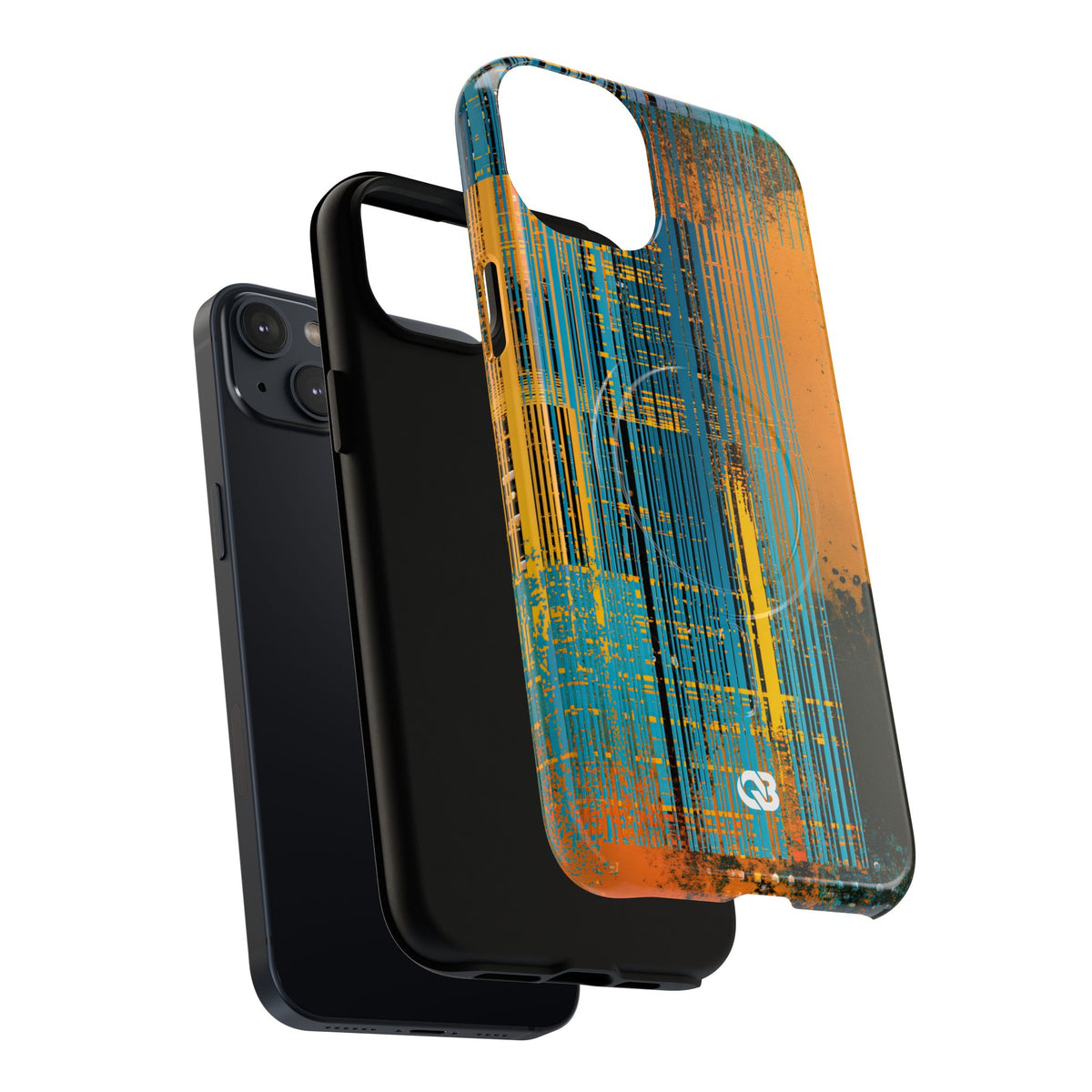Cyber Glitch Stream · Tough 2.0 Magnetic Phone Case for iPhone · Teal