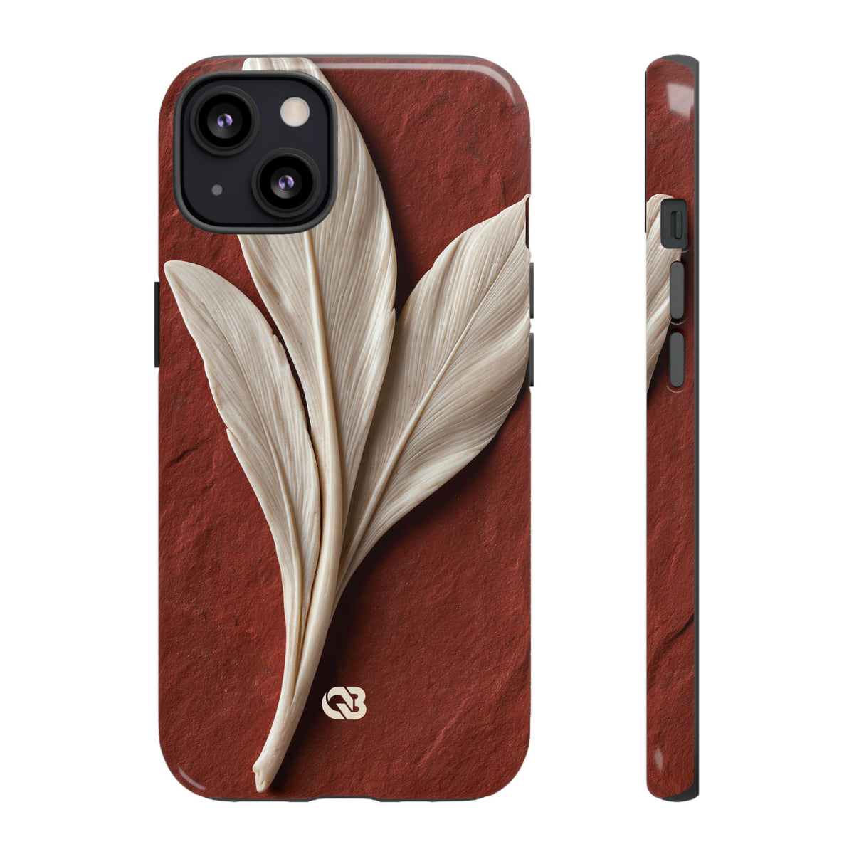 Carved Ivory Plume · Tough Phone Case for iPhone · Red