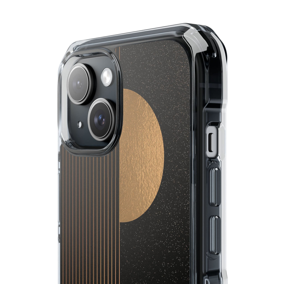 Lunar Topo Horizon · Clear Impact Magnetic Phone Case for iPhone · Black