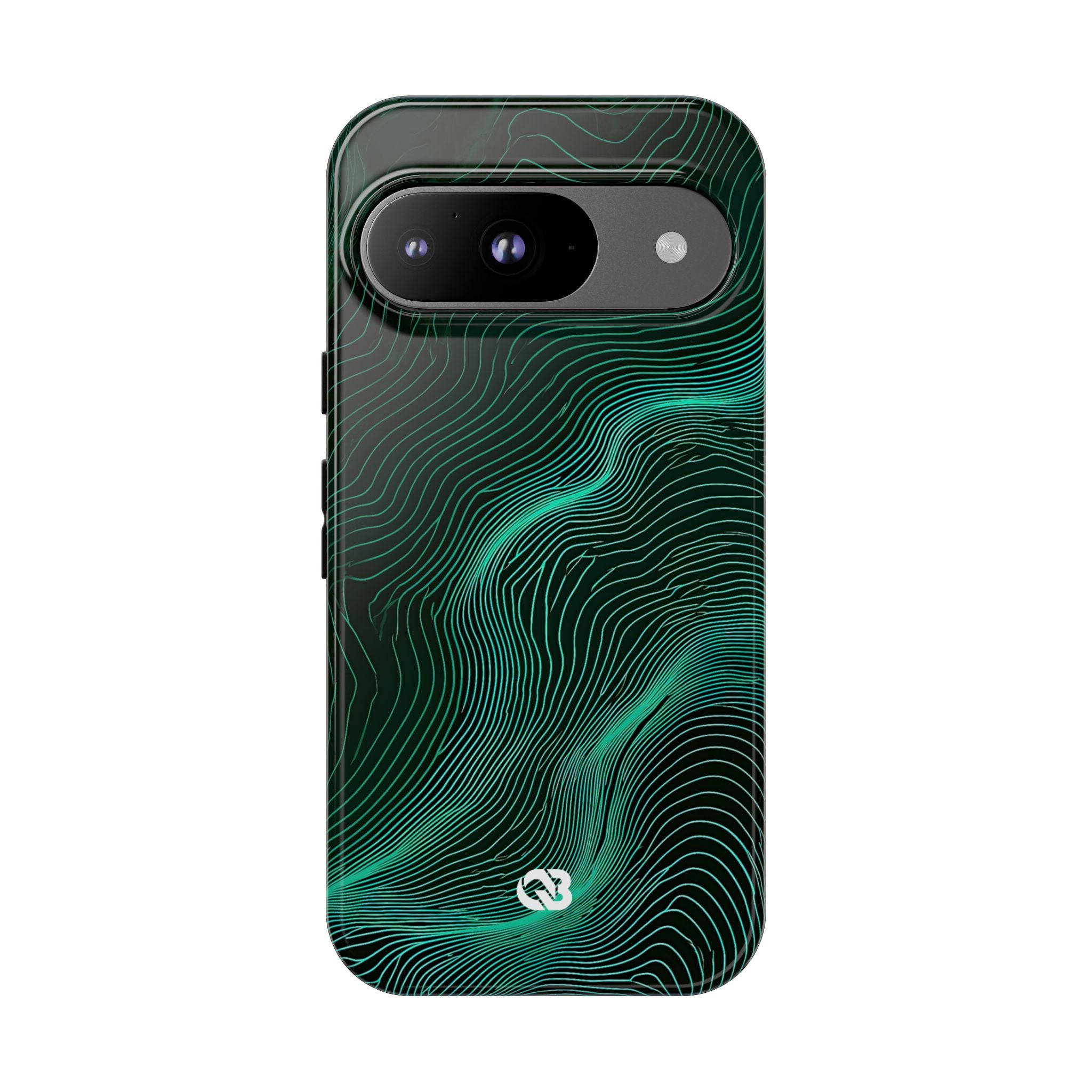 Teal Tough Phone Case for Google Pixel - Neon Jade Contour