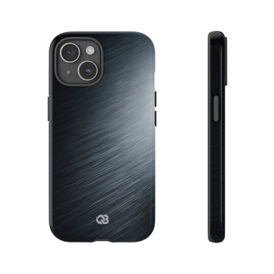 Grey Tough Phone Case for iPhone - Charcoal Brushed Steel