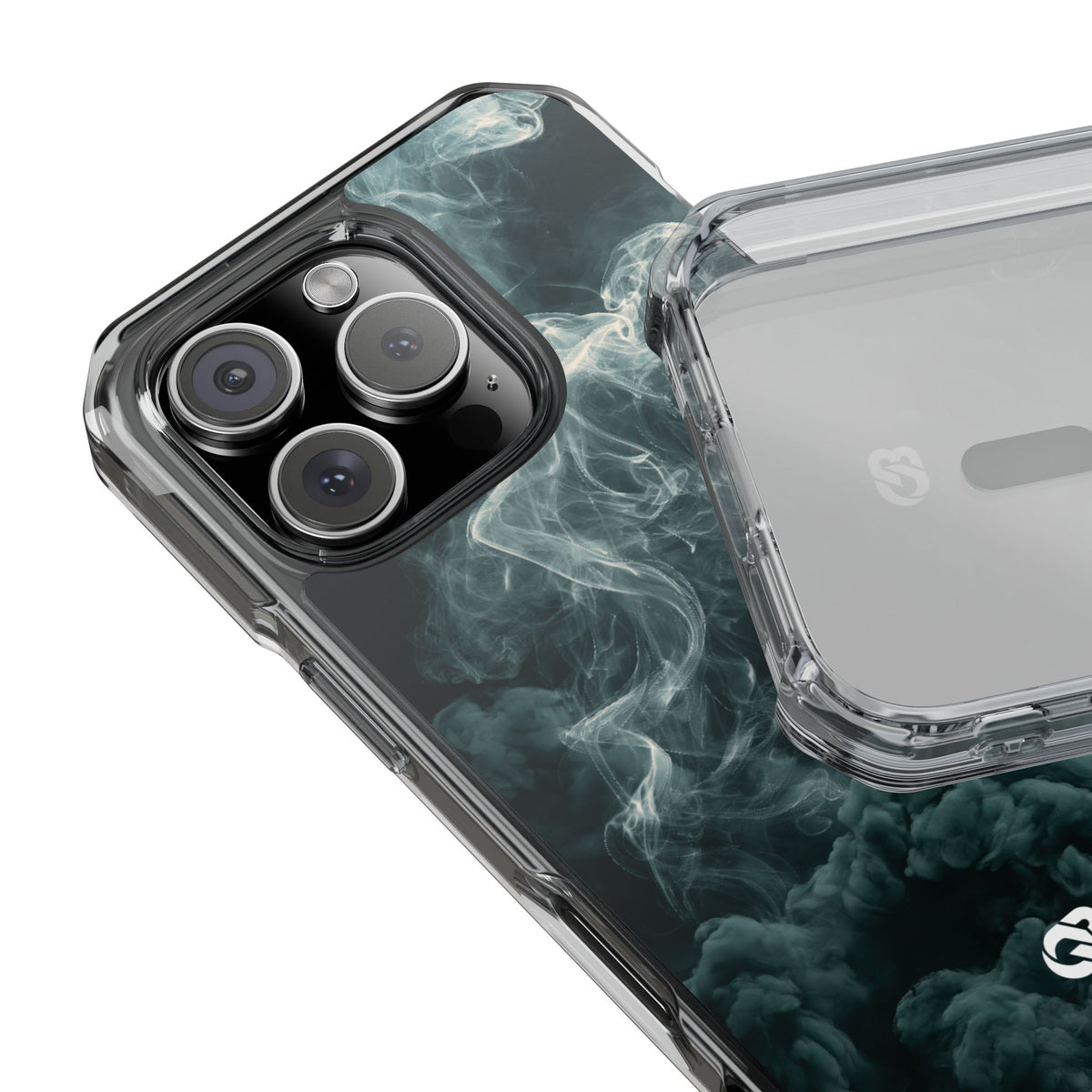 Luminescent Vapor Drift · Clear Impact Magnetic Phone Case for iPhone · Teal