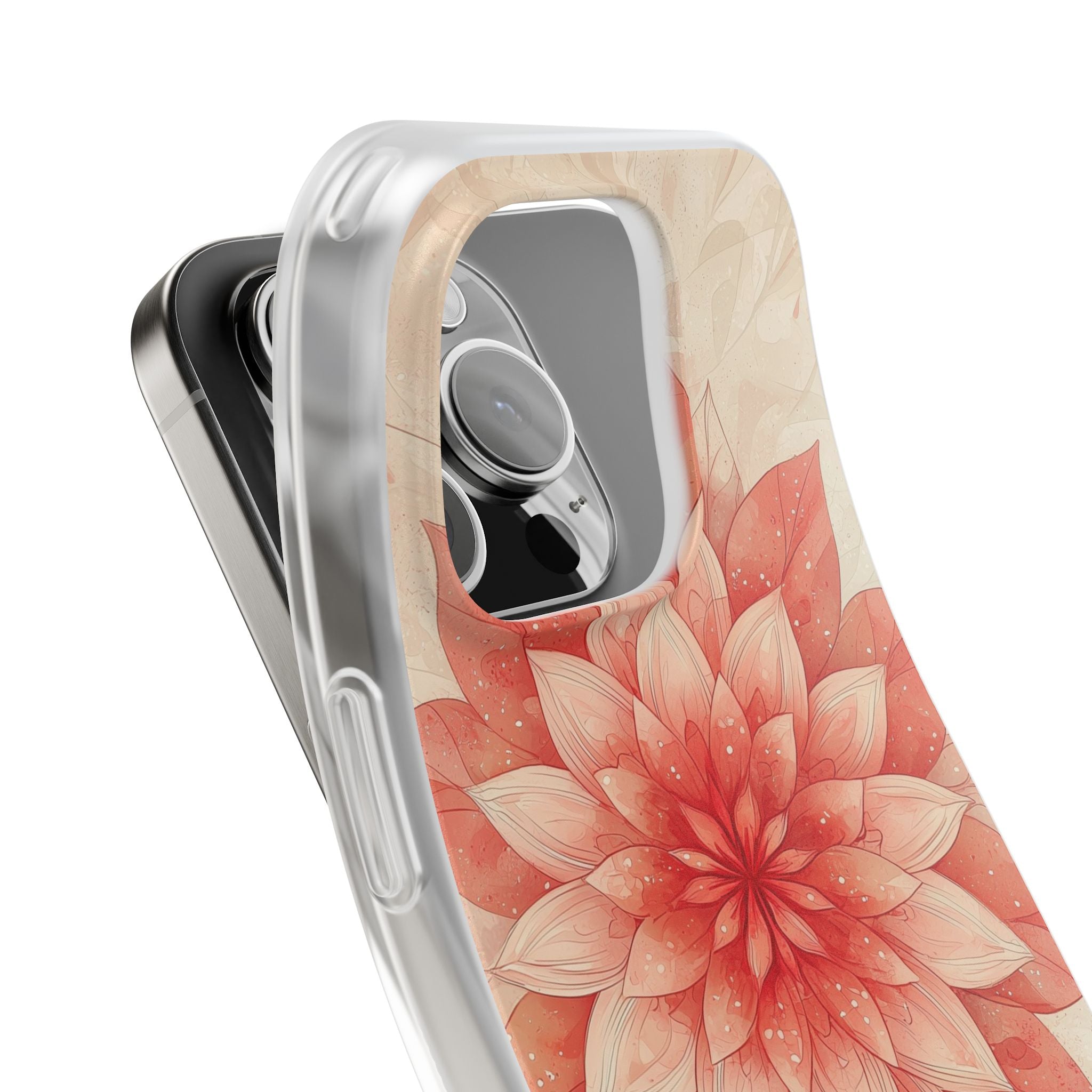 Coral Layered Bloom · Soft Phone Case for iPhone