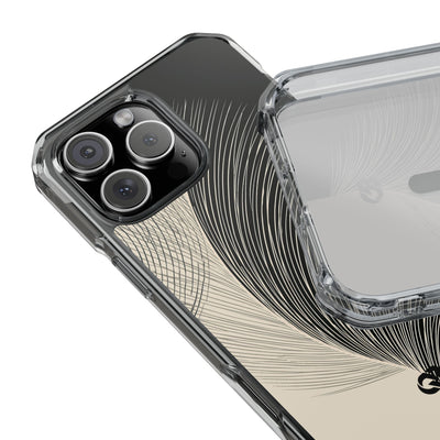 Beige Impact MagSafe Phone Case for iPhone - Obsidian Cream Plume