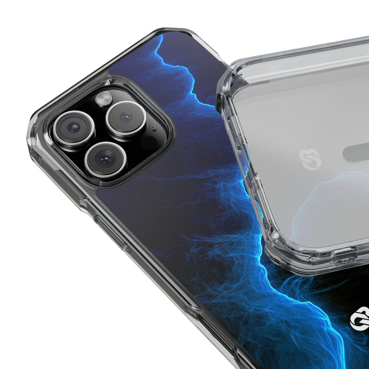 Electric Azure Drift · Clear Impact Magnetic Phone Case for iPhone · Blue