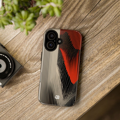 Red Tough Phone Case for iPhone - Crimson Pulse Topo