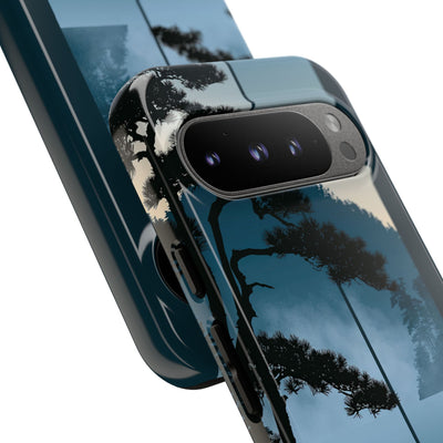 Blue Tough Phone Case for Google Pixel - Kyoto Mist Pine