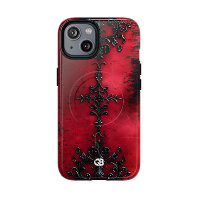 Crimson Gothic Filigree · Tough+ Coque de téléphone pour iPhone · MagSafe